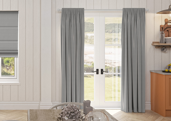 Akoya Faux Silk, Lustre Steel Grey - Made to Measure Curtain - Image 3